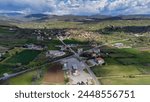 Aerial landscape photo of Komotini Karidia village from Greece