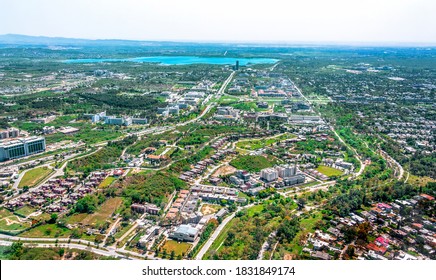 An Aerial Landscape Photography Of A City Of Islamabad ,the Capital Of Pakistan  