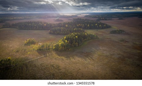 Aerial landscape of Siikaneva wetlands in Orivesi, southern Finland