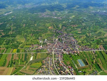 aerial landscape view of the Renchtal area of Baden Germany