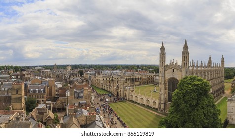 Aerial Landscapes Of The Famous Cambridge University, King's College, United Kingdom