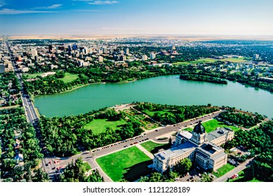 Aerial Of Legislative Building, Regina, Saskatchewan, Canada