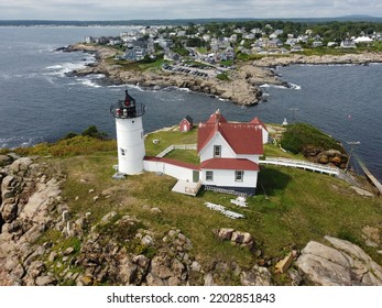Aerial Lighthouse In New England