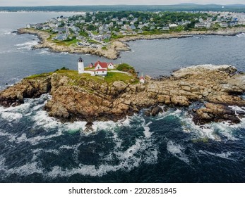 Aerial Lighthouse In New England
