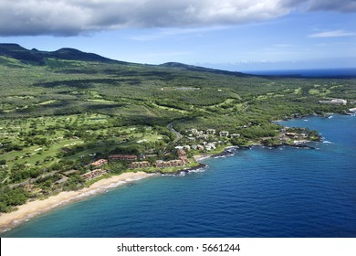 Aerial Of Maui Coastline.