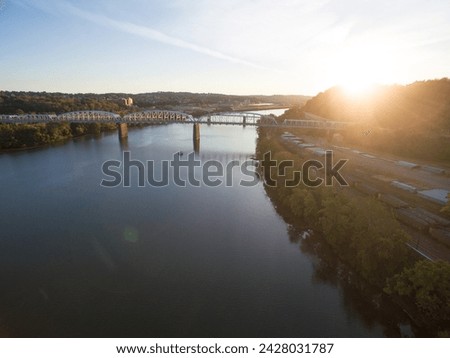 Aerial McKeesport Pennsylvania monongahela river in Allegheny county