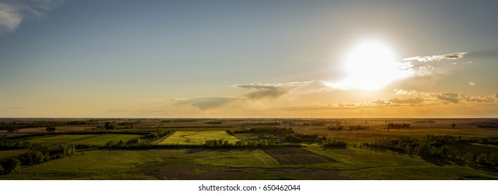 Aerial Midwest, South Dakota, Summer Sunset