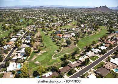 Aerial Of Moon Valley Golf Course In Phoenix, Arizona