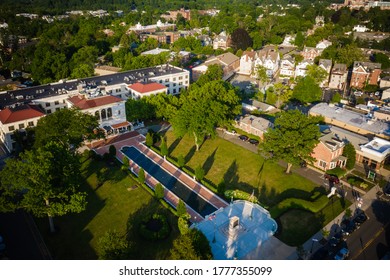 Aerial Of Morristown NJ During Pandemic