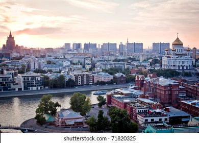 Aerial Moscow City Panorama