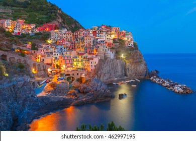 Manarola At Night Images Stock Photos Vectors Shutterstock