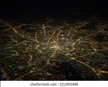 Aerial Night View Of Moscow City