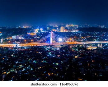 Aerial Night View Pasupati Cable Stayed Stock Photo 1164968896 ...