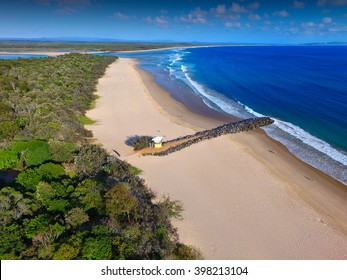 Aerial of Noosa Main Beach around Laguna Bay in South Eastern Queensland, Sunshine Coast.