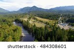 Aerial North Bend, Washington Preacher Mountain and Snoqualmie River View