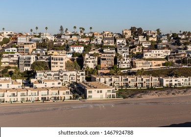 Aerial of ocean view beach housing in the Playa Vista neighborhood of Los Angeles, California. - Shutterstock ID 1467924788