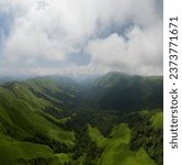 aerial Panaroma beautiful landscape of devaramane mountain