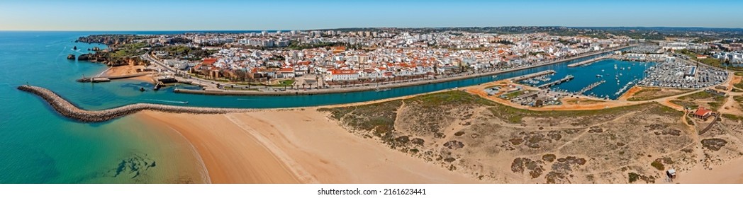 Aerial Panorama From The City Lagos In The Algarve Portugal