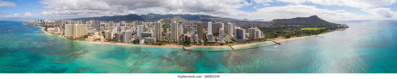 Aerial Panorama Hawaii Oahu