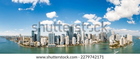 Similar – Image, Stock Photo Aerial view of Miami coastline on a cloudy day