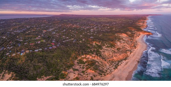 Aerial Panorama Mornington Peninsula Suburban Areas Stock Photo