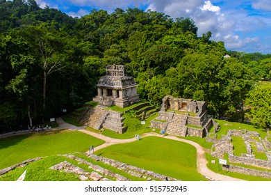 Aerial Panorama Palenque Archaeological Site Precolumbian Stock Photo ...