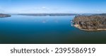 aerial panorama of the Pickwick Lake on the Tennessee River near Eastport, MS - November scenery