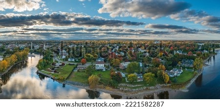 Aerial panorama of Plattsburgh in the northern part of New York State