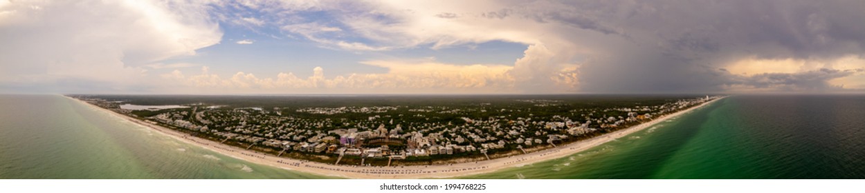 Aerial Panorama Seaside FL USA Santa Rosa Beach