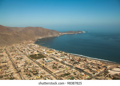 Aerial Panoramic Of Chile Coast