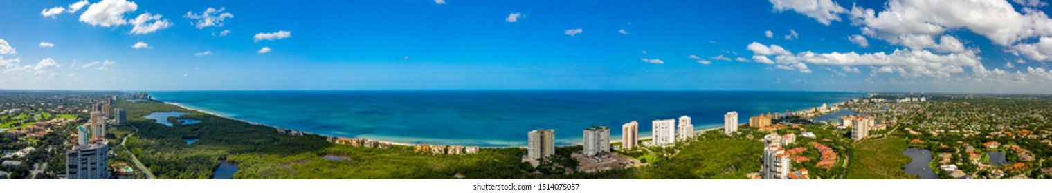 Aerial Panoramic Photo Naples Florida Gulf Of Mexico