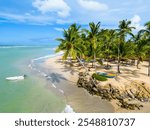 Aerial panoramic photo of Playa Esmeralda beach and resort in Dominican Republic