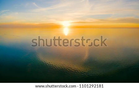 Image, Stock Photo Tranquil sunset over smooth water
