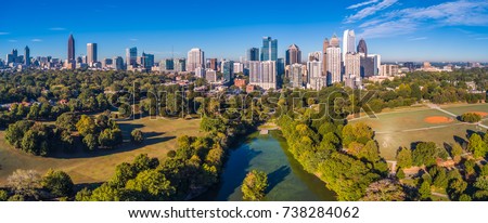 Aerial Panoramic View of Atlanta, GA