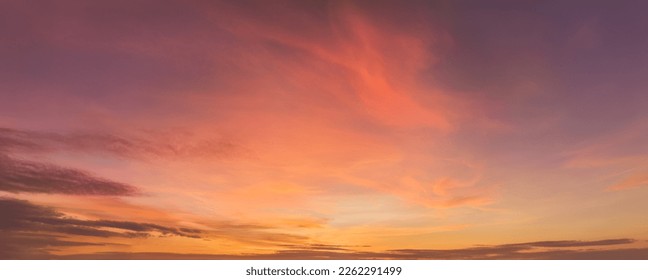 
Aerial, panoramic view  of colorful, pink and red colored evening sky without obstacles in the front. Ideal for sky replacement projects.  - Shutterstock ID 2262291499
