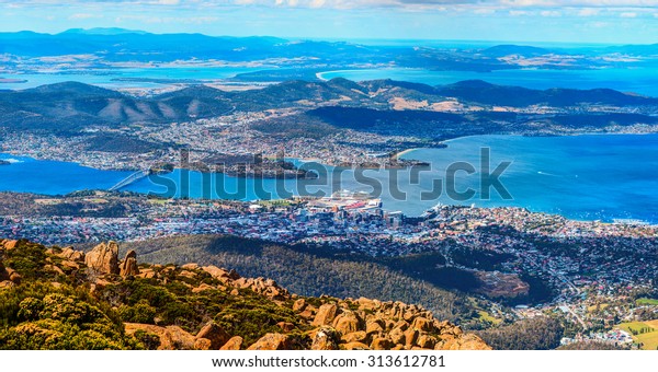 Aerial Panoramic View Hobart City Vicinity Stock Photo Edit Now 313612781