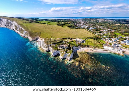 Aerial panoramic view of Isle of WIght, UK