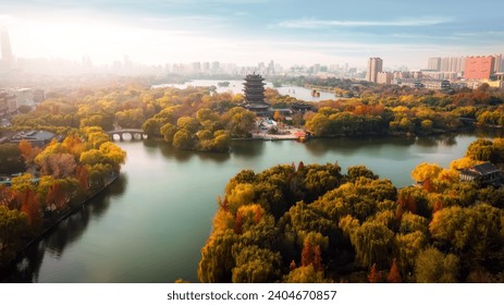 Aerial panoramic view of Jinan Daming Lake Park

 - Powered by Shutterstock