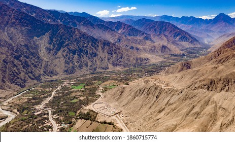 Aerial Panoramic View Of Lunahuana , Cañete, Lima - Peru.