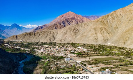 Aerial Panoramic View Of Lunahuana , Cañete, Lima - Peru.