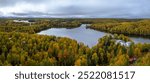 Aerial panoramic view of Willow Creek State recreation area in Alaska. 