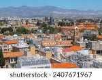 Aerial perspective showcasing the cityscape of Nicosia, Cyprus