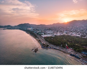 Aerial Photo Of Acapulco At Sunset