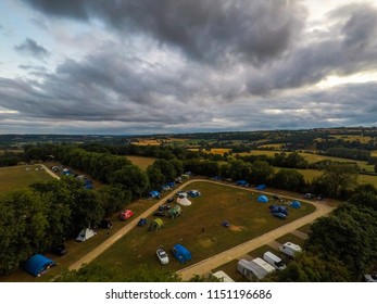 An Aerial Photo Of Ashbourne At Sunrise, Sunset At A Campsite In The Derbyshire Peak District National Park