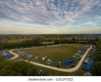 An Aerial Photo Of Ashbourne At Sunrise, Sunset At A Campsite In The Derbyshire Peak District National Park