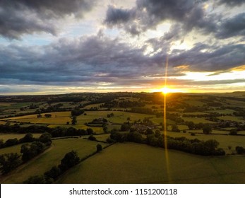 An Aerial Photo Of Ashbourne At Sunset, In The Derbyshire Peak District National Park