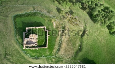 Aerial photo of Auchindoun Castle