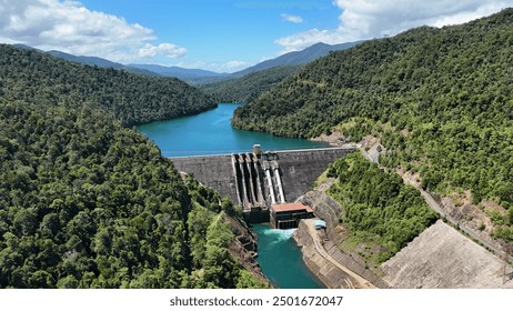 Aerial photo of Balambano hydroelectric power plant in South Sulawesi operated by PT Vale Indonesia - Powered by Shutterstock