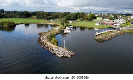 Aerial photo of Battery Harbour Moortown Lough Neagh Northern Ireland - Shutterstock ID 2042059586