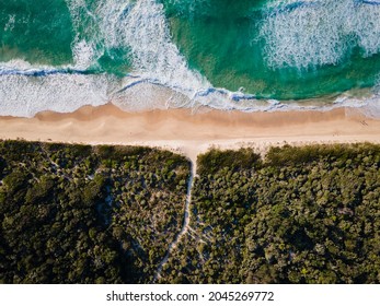 Aerial Photo Of A Beach And Trees In Ulladulla, NSW, Australia